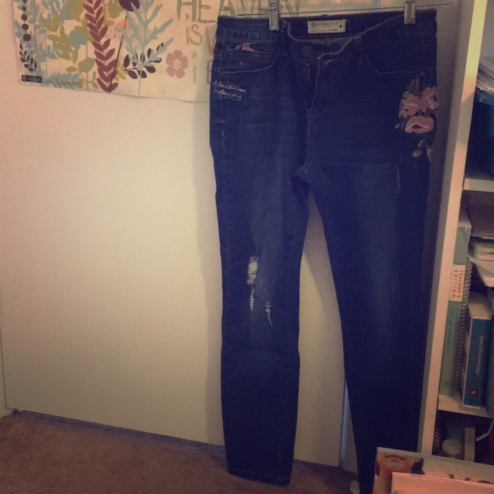 Junior size 9 embroidered jeans